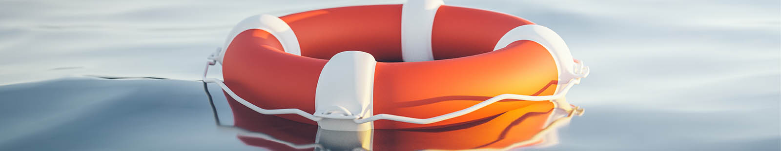 Life preserver on water.