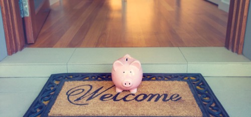 Piggy Bank in front of home