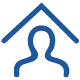 person under roof icon