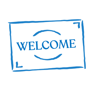 Icon with text: Welcome